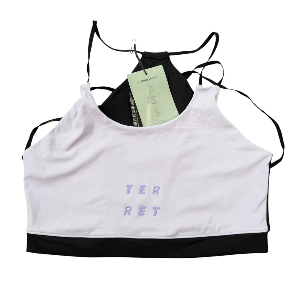Terret Womens Incanto Potenza Lila Lavender Strappy High-Tech Sports Bra Size M
